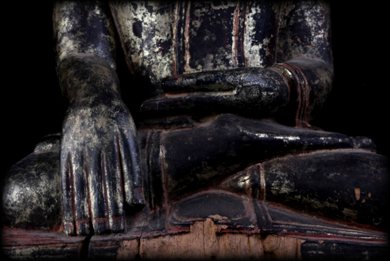 Extremely Rare 18C Wood Burma Shan Buddha #BB271